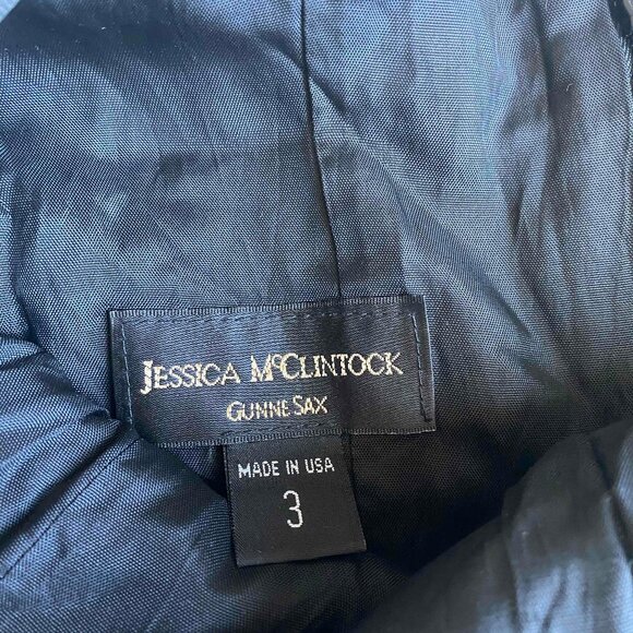 Vintage Jessica McClintock Floral Velvet Burnout Midi Tulle Dress Size 3 Witch - Picture 3 of 9